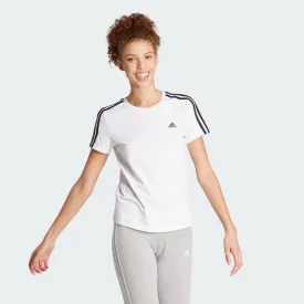 ADIDAS WOMEN'S ESSENTIALS SLIM 3-STRIPES WHITE TEE