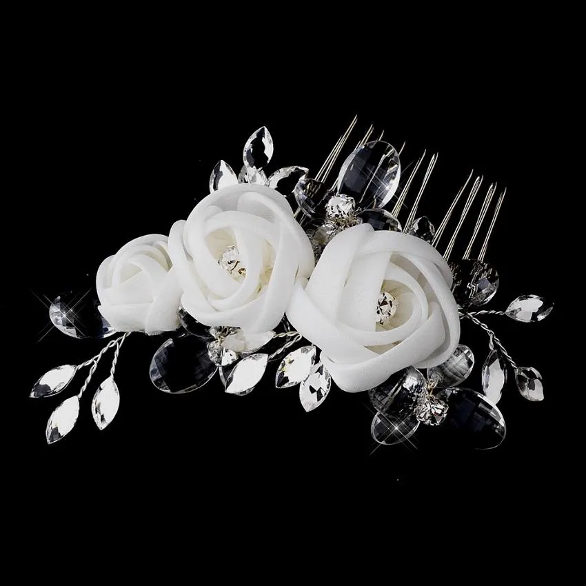 Crystal Flower Hair Comb