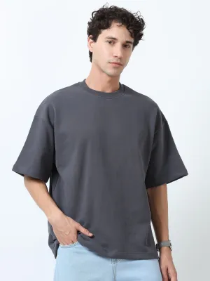 Elowen - Oversized Round neck T Shirt  - Gray