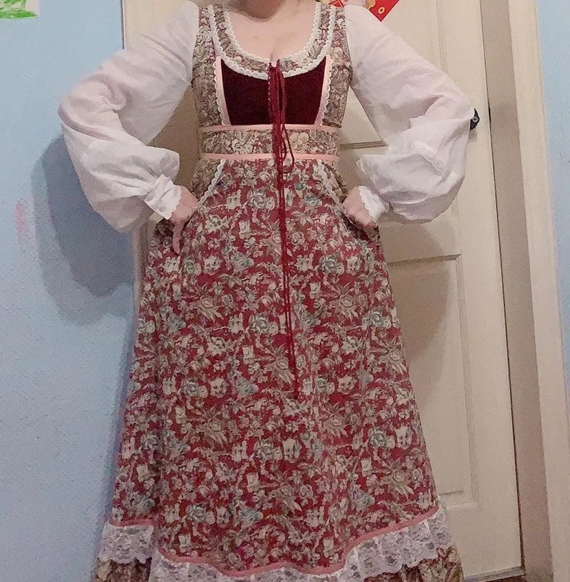 Gunne Sax Remake Child Print Dress