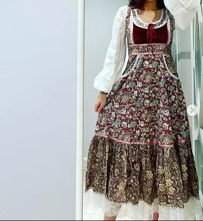 Gunne Sax Remake Child Print Dress