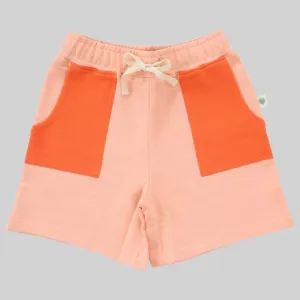 Kids' Organic Cotton Shorts - Pink Color Block