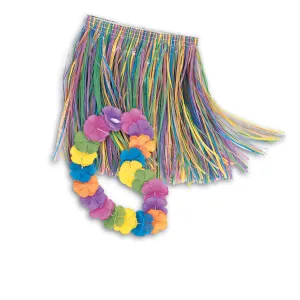 Luau Child Hula Skirt & Lei Set