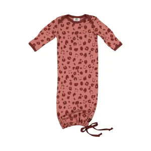 Newcomer Baby Gown - Rosebud Cheetah