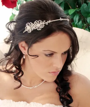 Pretty Swarovski Crystal Clover Flower Crystal Headband