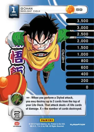 S9 Gohan Resilient Child Lv1 Rainbow Prizm