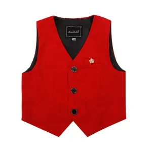 Vest For Boy Gentleman Kids Violin Dance Show Waistcoat Child Performence Tuxedo Vest Children 1Year Birthday Party Wedding Wear