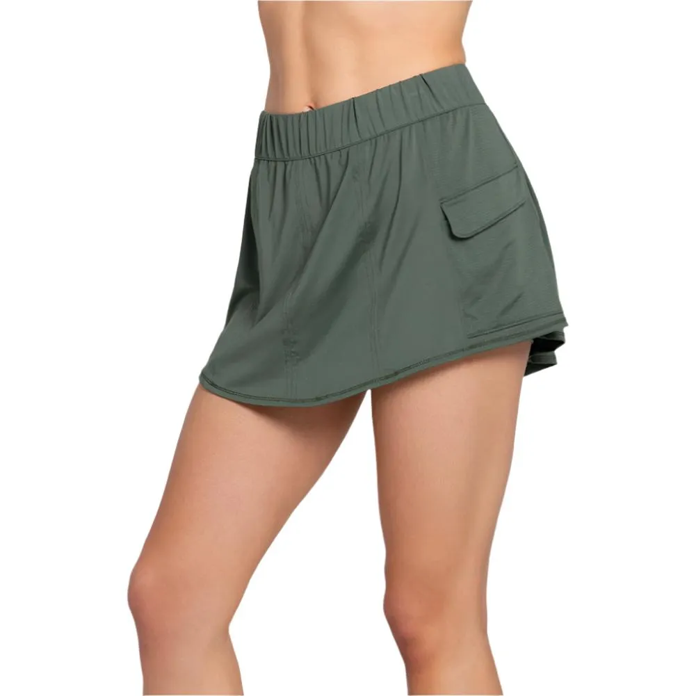 Women`s High Waist Cargo Pocket Tennis Skort Nori