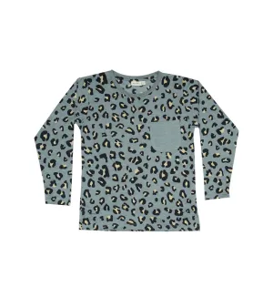 ZUTTION KIDS L/S ROUND NECK TEE - LEOPARD GREY